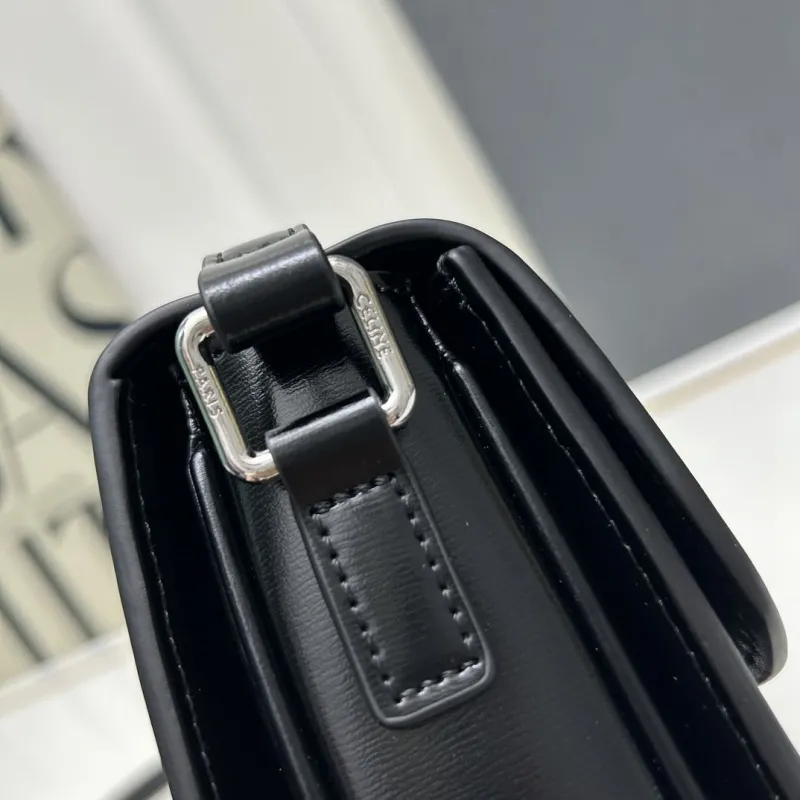 Celine Black Leather Crossbody Satchel Bag 195 - Image 5