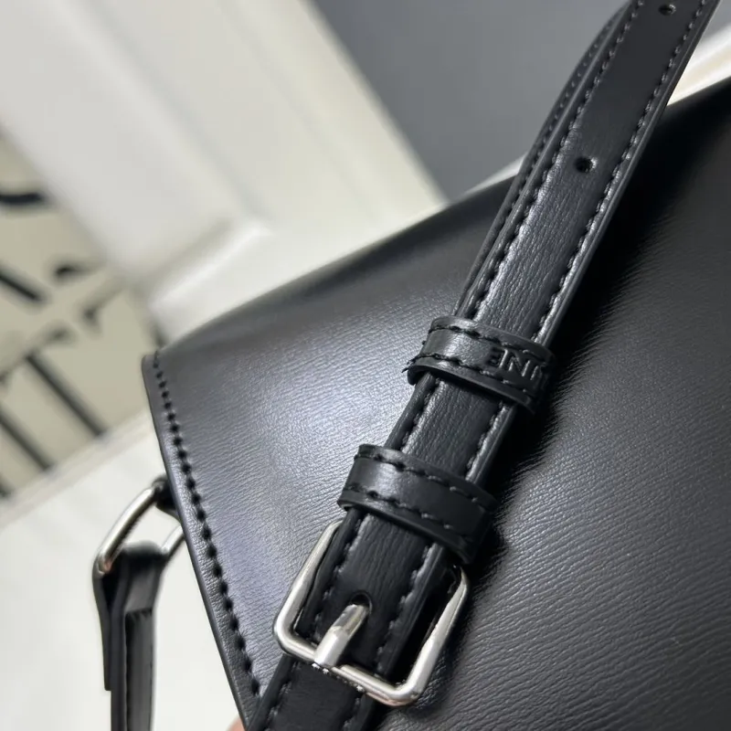 Celine Black Leather Crossbody Satchel Bag 195 - Image 6