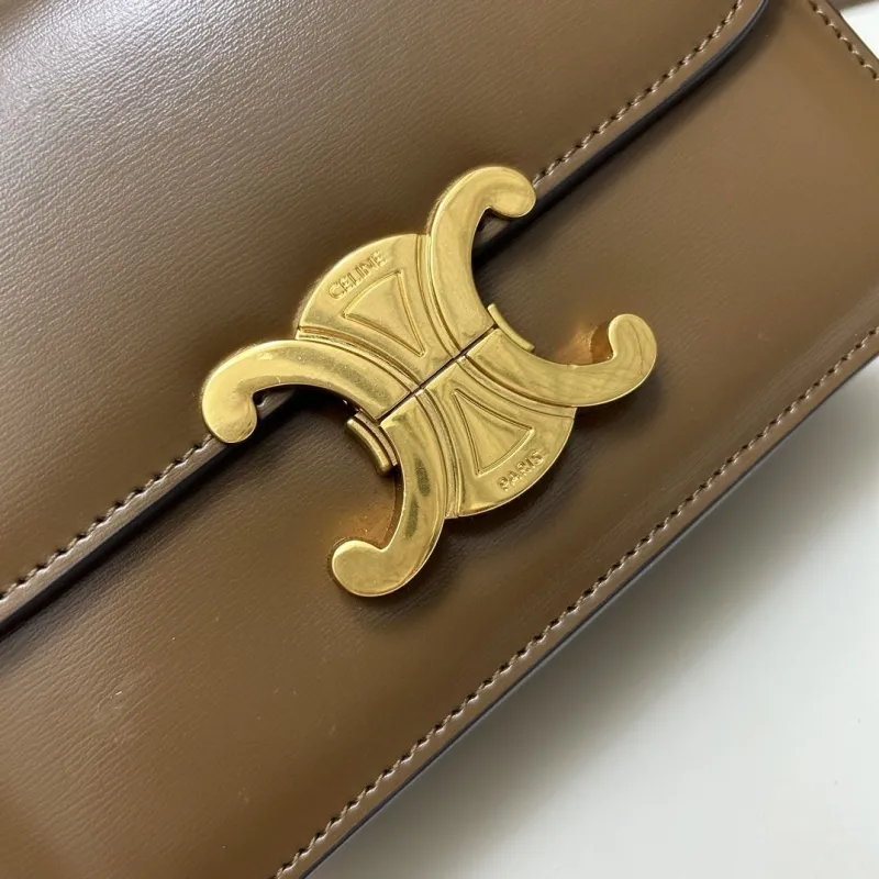 Celine Brown Leather Crossbody Satchel Bag 196 - Image 4