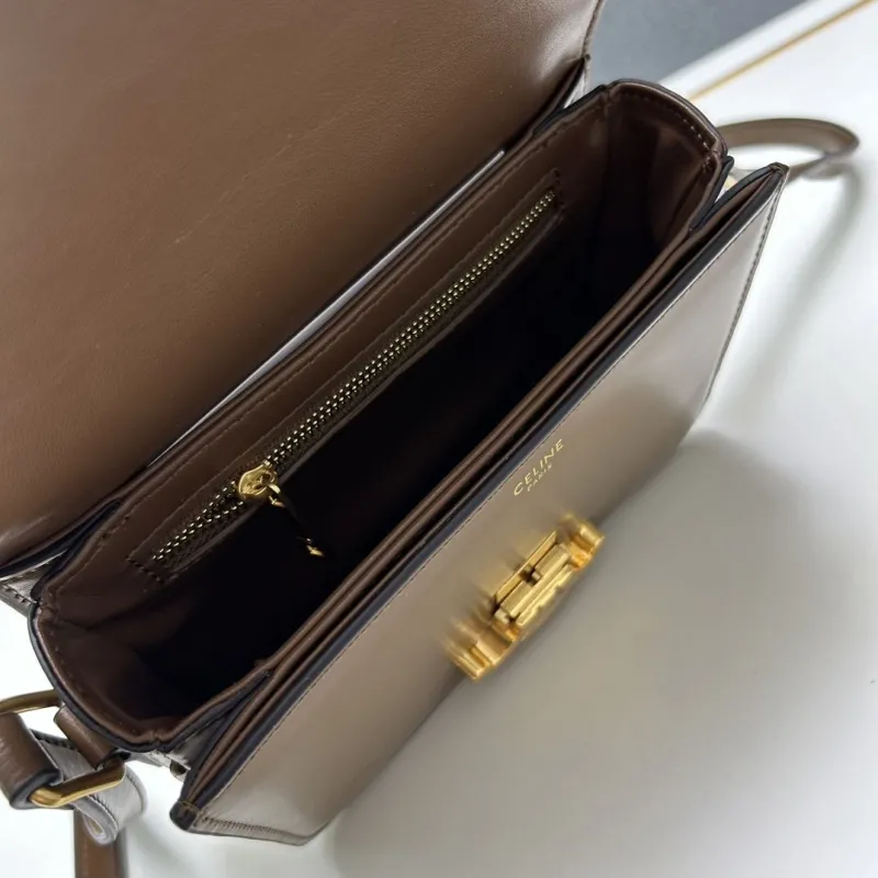 Celine Brown Leather Crossbody Satchel Bag 196 - Image 9