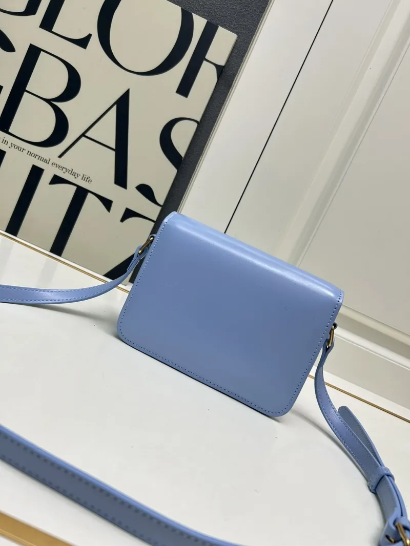Alternative view of Celine Light Blue Leather Satchel Crossbody Bag