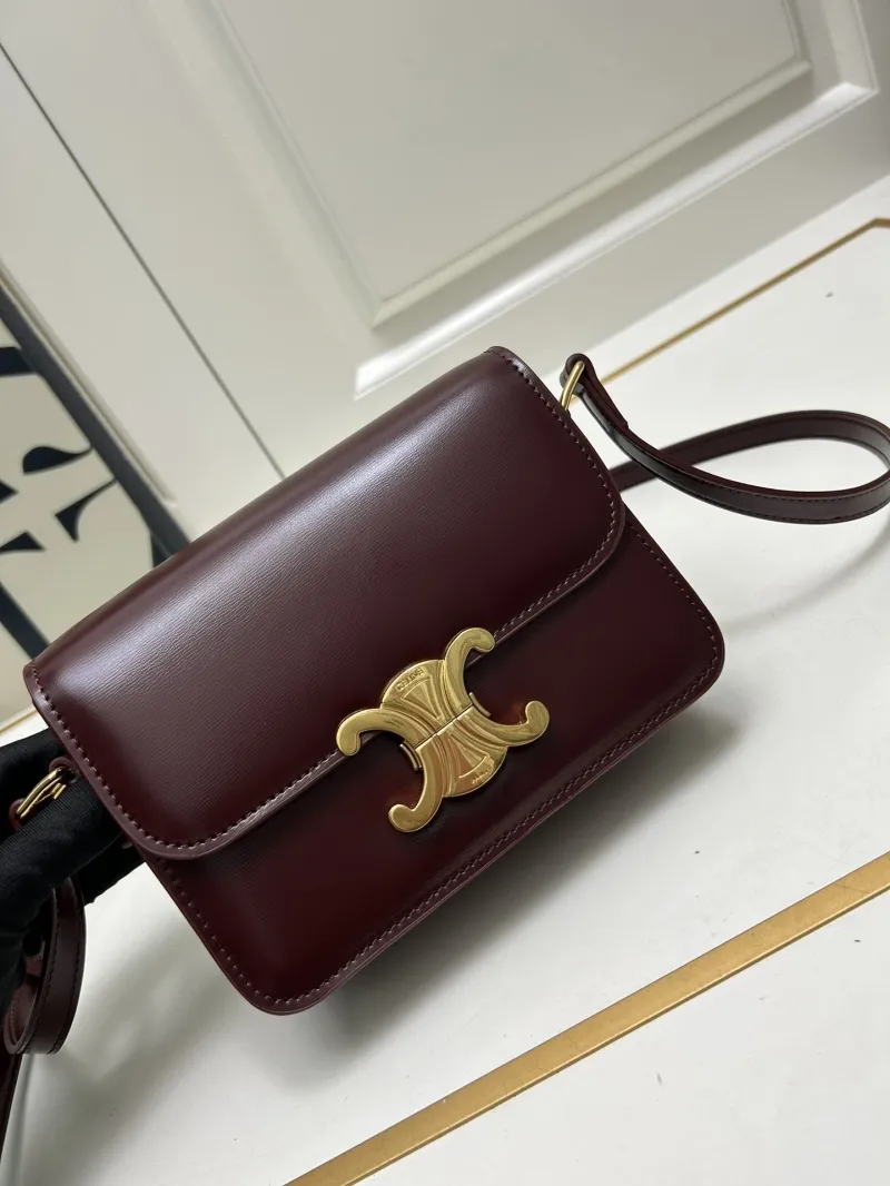 Alternative view of Celine Burgundy Leather Satchel Crossbody Bag