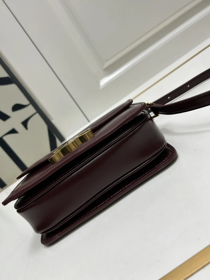 Celine Burgundy Leather Satchel Crossbody Bag - Image 7