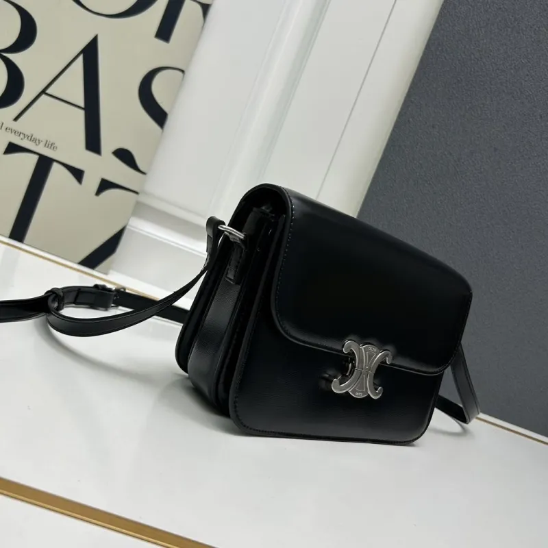 Alternative view of Celine Black Leather Satchel Crossbody Bag 202