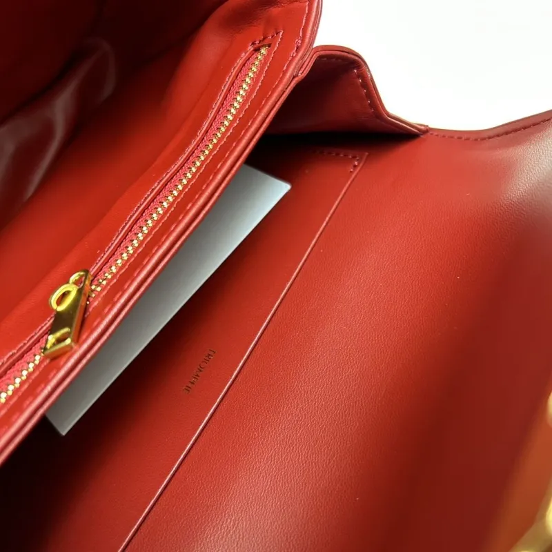 Celine Red Leather Satchel Crossbody Bag 206 - Image 9
