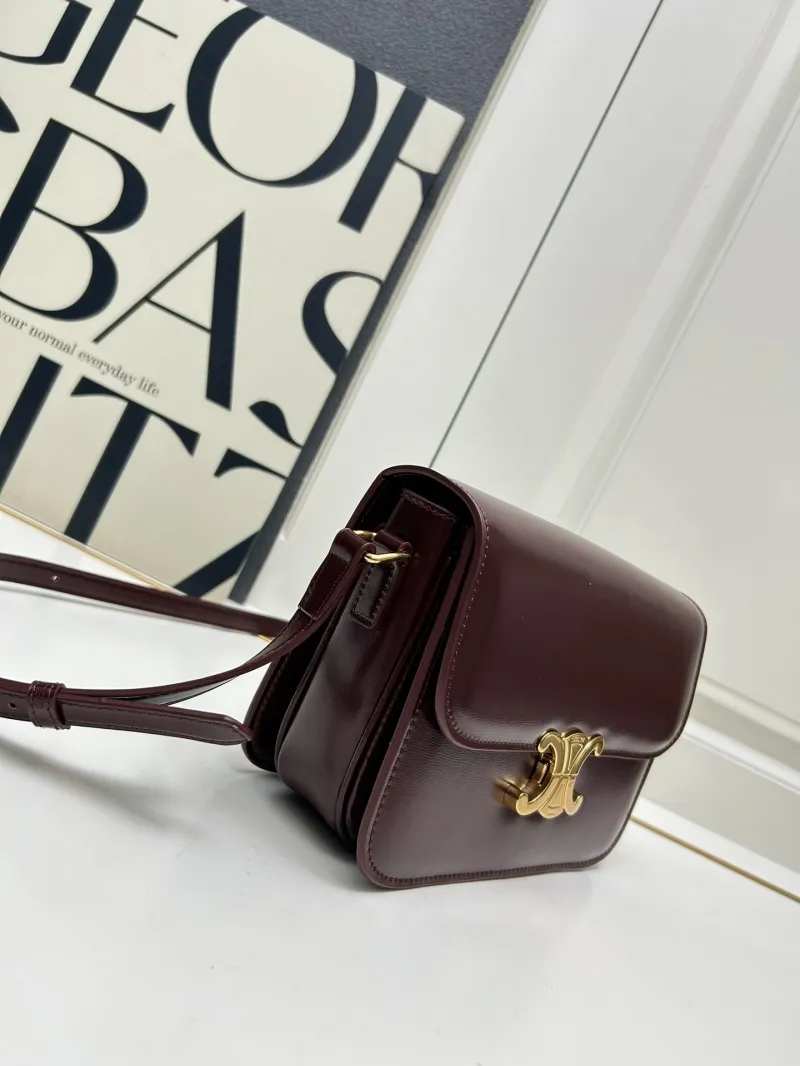 Alternative view of Celine 207 Burgundy Leather Satchel Crossbody Bag