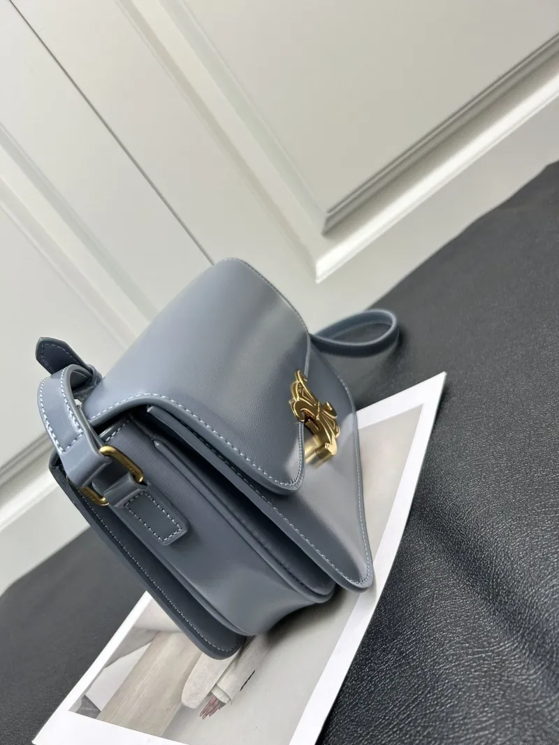 Celine Blue Leather Satchel Crossbody Bag 208 - Image 3