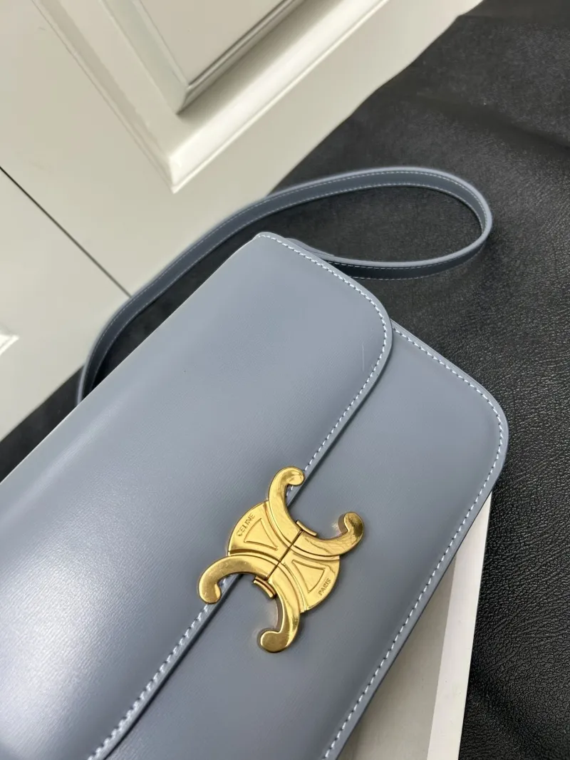 Celine Blue Leather Satchel Crossbody Bag 208 - Image 5