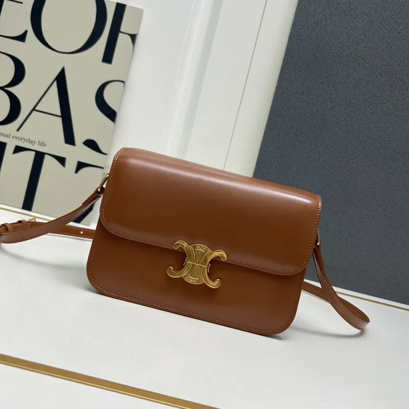 Alternative view of Celine Triomphe Leather Satchel Crossbody Bag