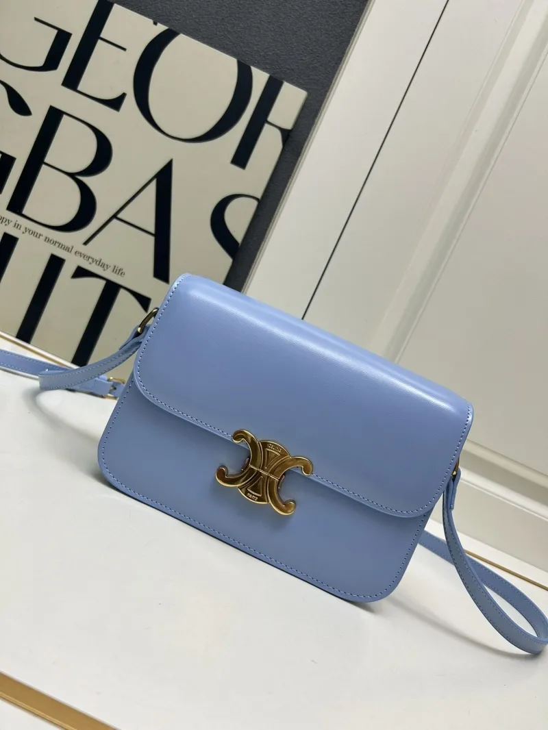 Celine Triomphe Leather Satchel Crossbody Bag - Image 7