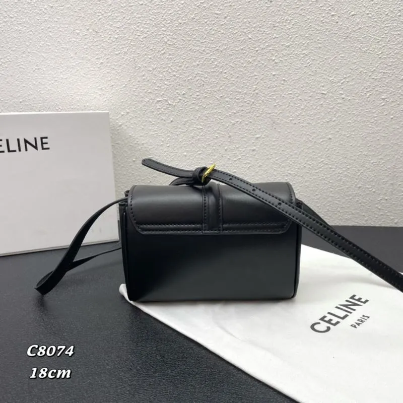 Alternative view of Celine Black Crossbody Satchel Bag C8074 18cm