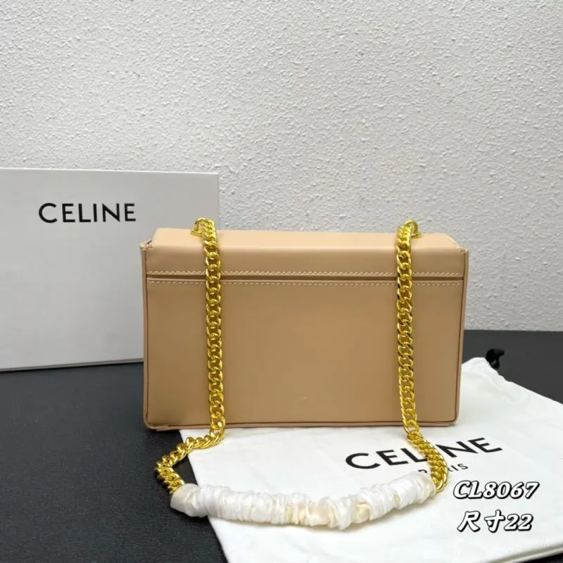Alternative view of Celine Beige Chain Satchel Bag CL8067 Size 22