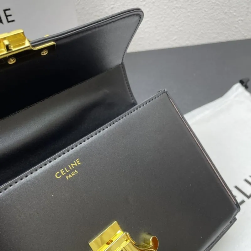 Celine Black Chain Satchel Bag CL8067 Size 22 - Image 8
