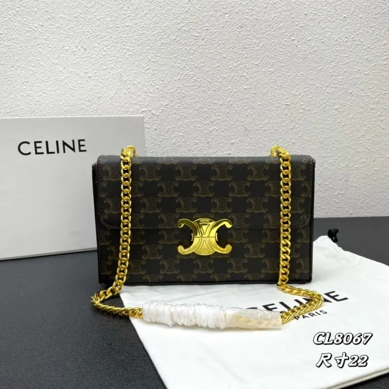 Celine Monogram Chain Satchel Bag CL8067 Size 22