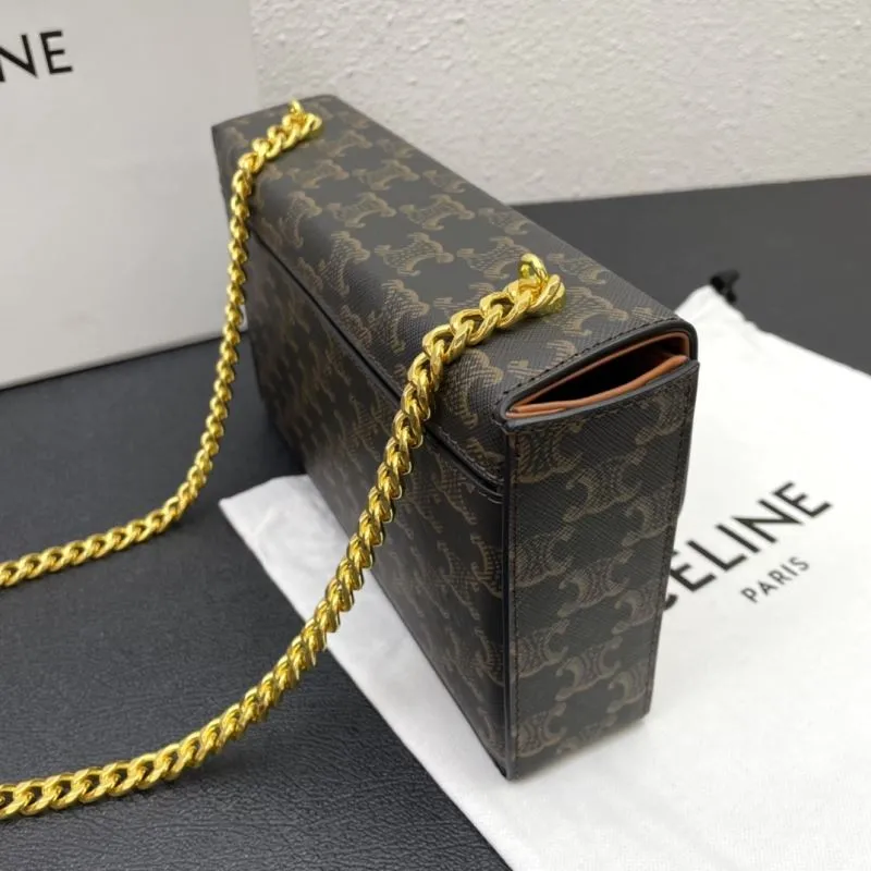 Celine Monogram Chain Satchel Bag CL8067 Size 22 - Image 4
