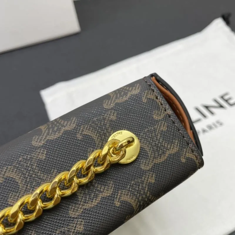 Celine Monogram Chain Satchel Bag CL8067 Size 22 - Image 6