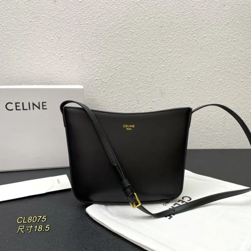 Celine Black Crossbody Bag CL8075 Size 18.5