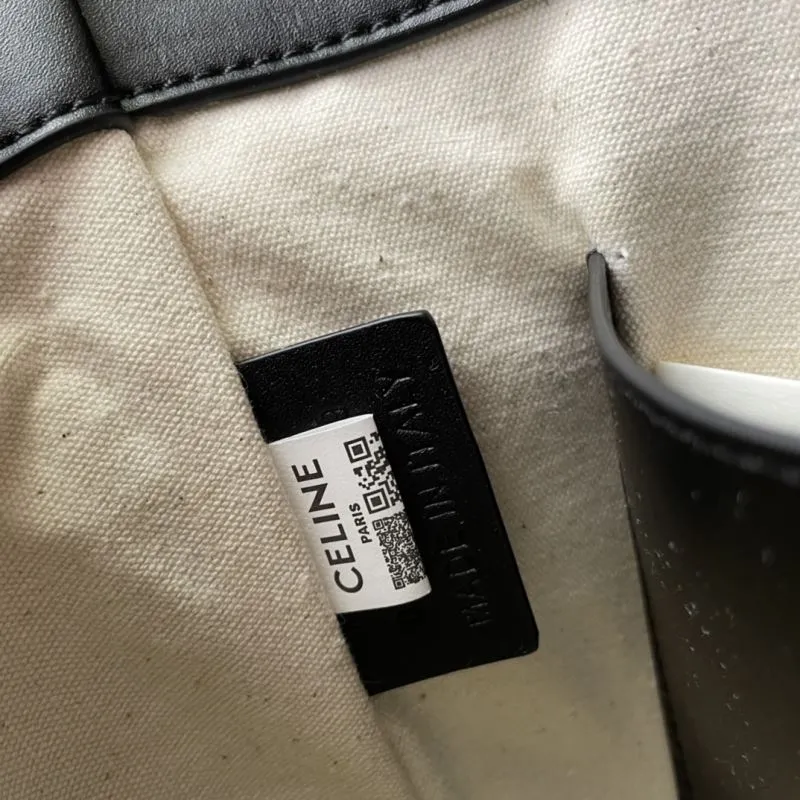Celine White Black Canvas Crossbody Bucket Bag CL8043 - Image 8
