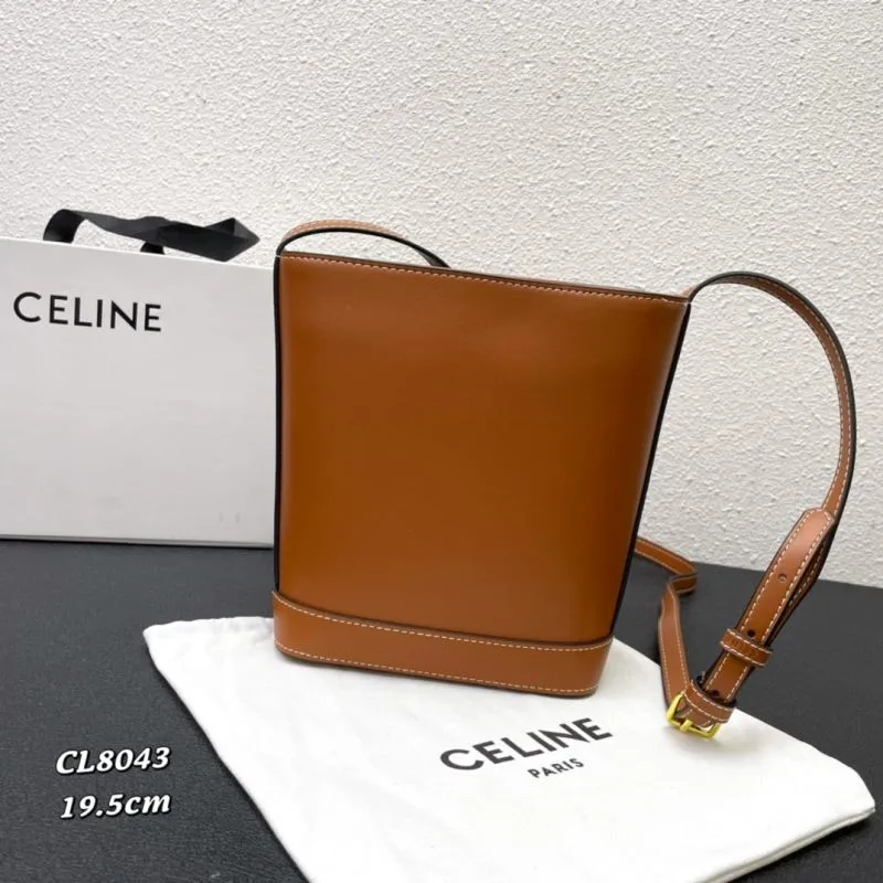 Alternative view of Celine Brown Leather Bucket Bag CL8043 19.5cm