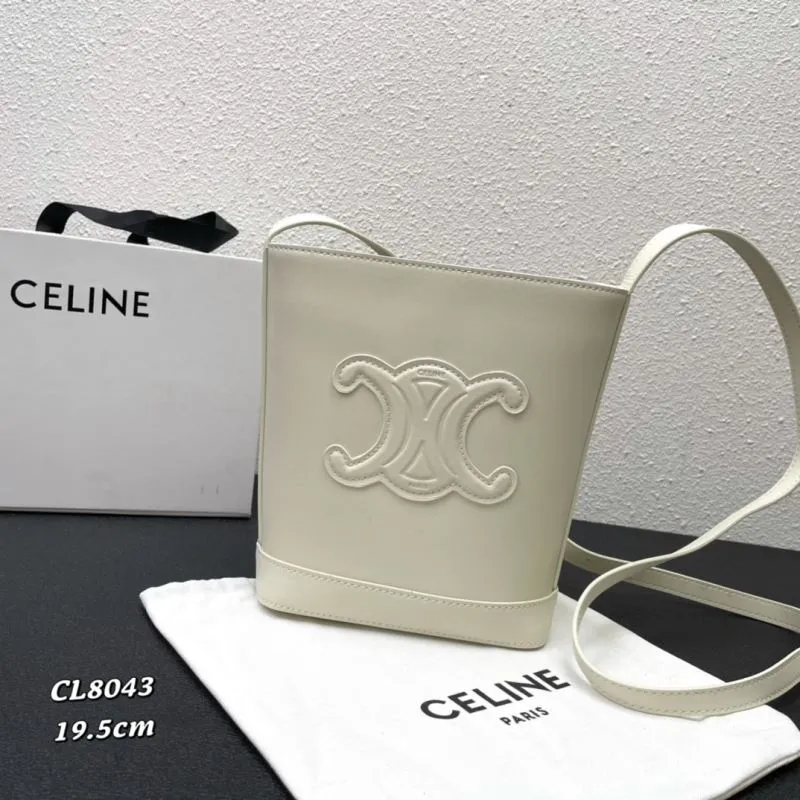 Celine Cream Bucket Bag CL8043 19.5cm