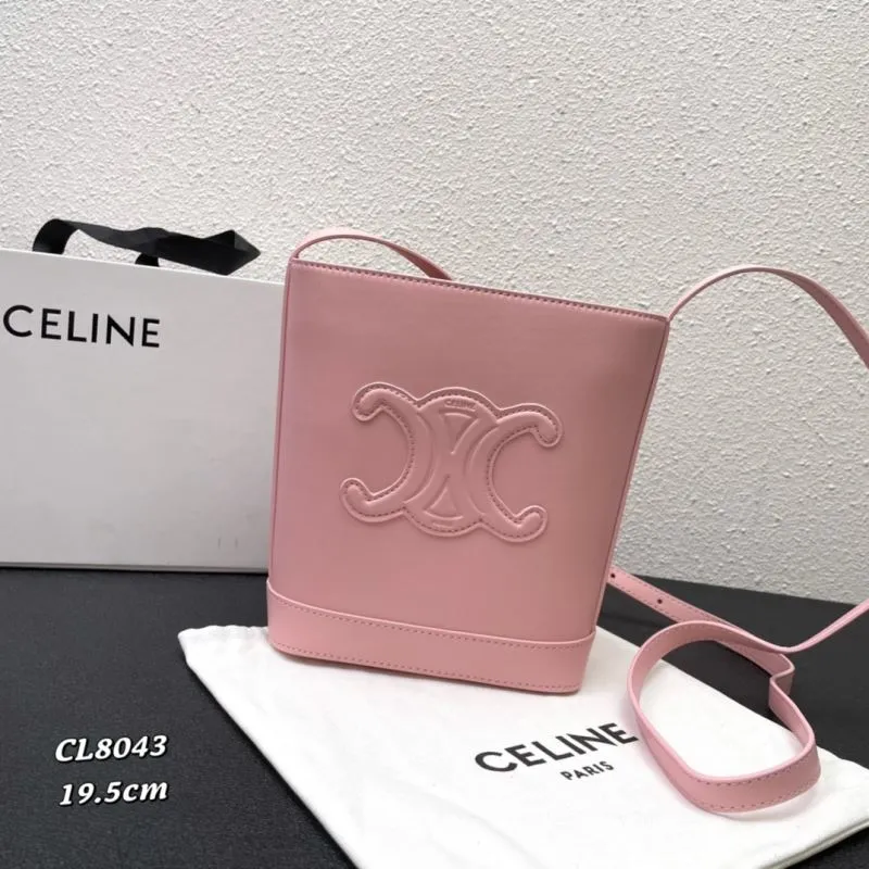 Celine Pink Bucket Bag CL8043 19.5cm