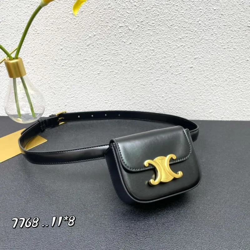 Celine Black Leather Belt Bag 7768