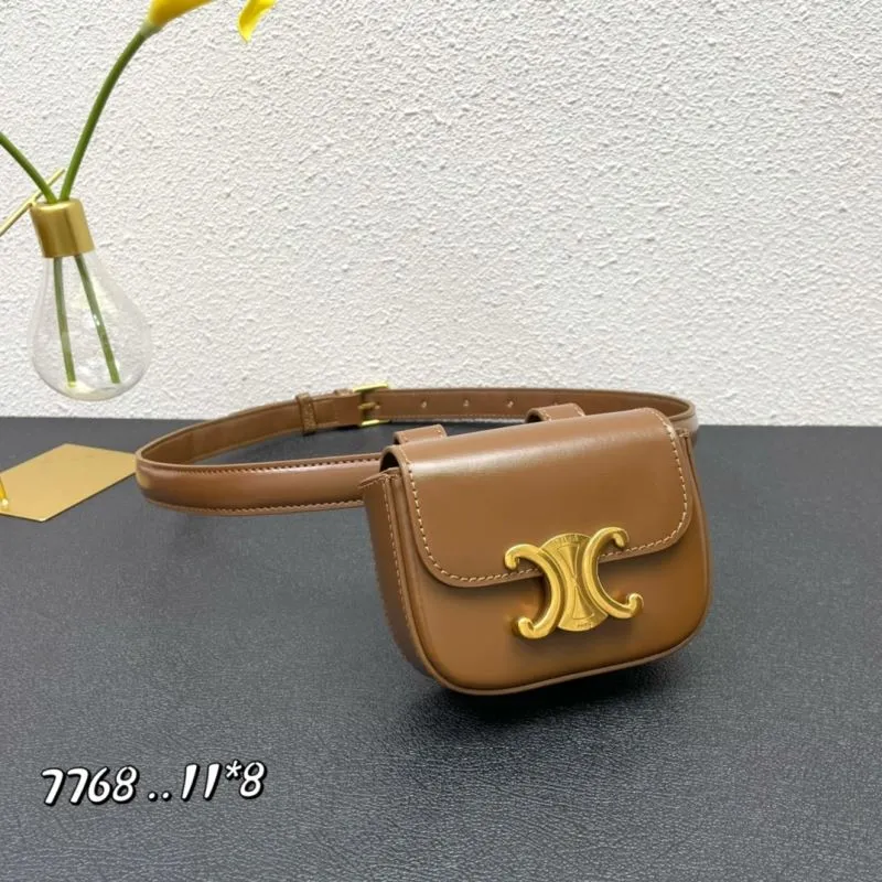 Celine Brown Leather Belt Bag 229