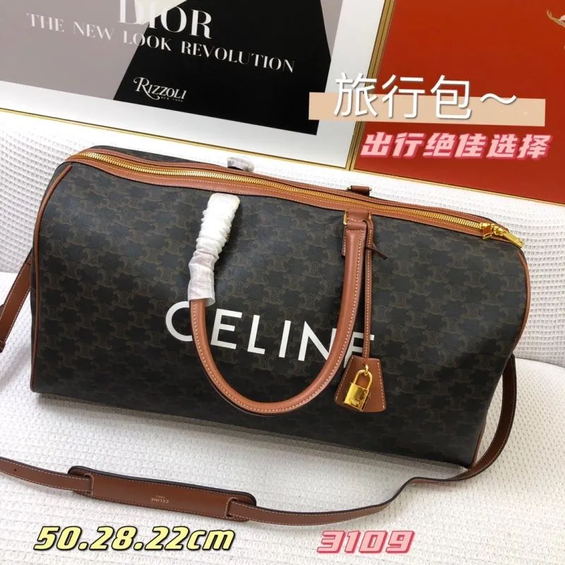 Celine Monogram Brown Travel Duffel Bag