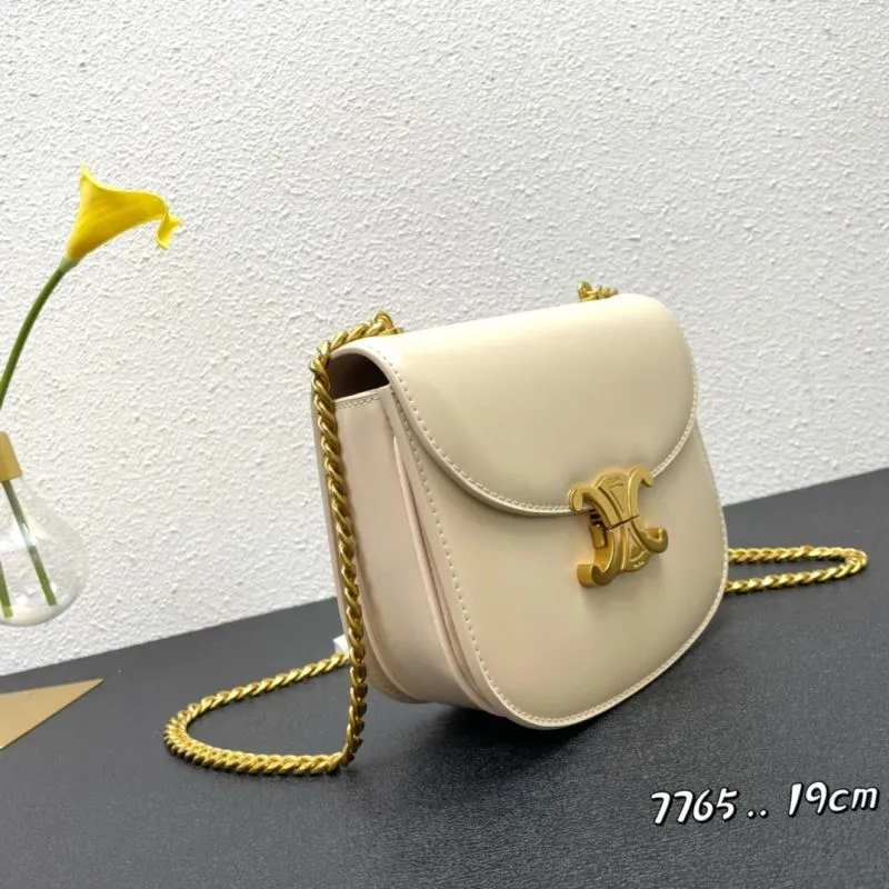 Celine Beige Chain Crossbody Bag 7765 19cm - Image 3