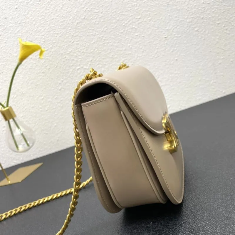 Celine Beige Chain Crossbody Satchel Bag 7765 19cm - Image 5