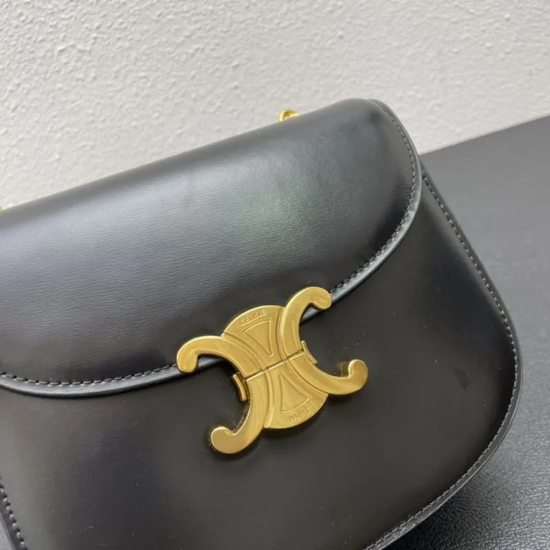 Celine Black Leather Chain Crossbody Bag 7765 19cm - Image 4