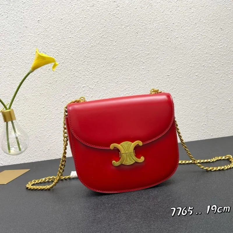 Celine Red Satchel Bag 7765 19cm