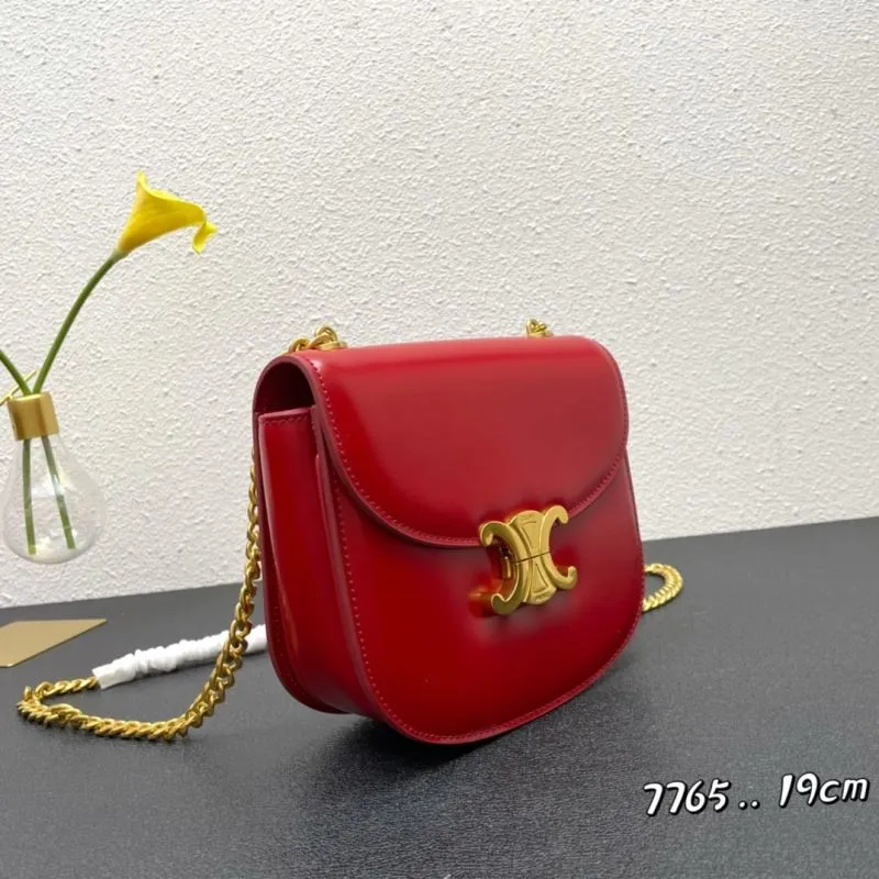 Celine Red Satchel Bag 7765 19cm - Image 3