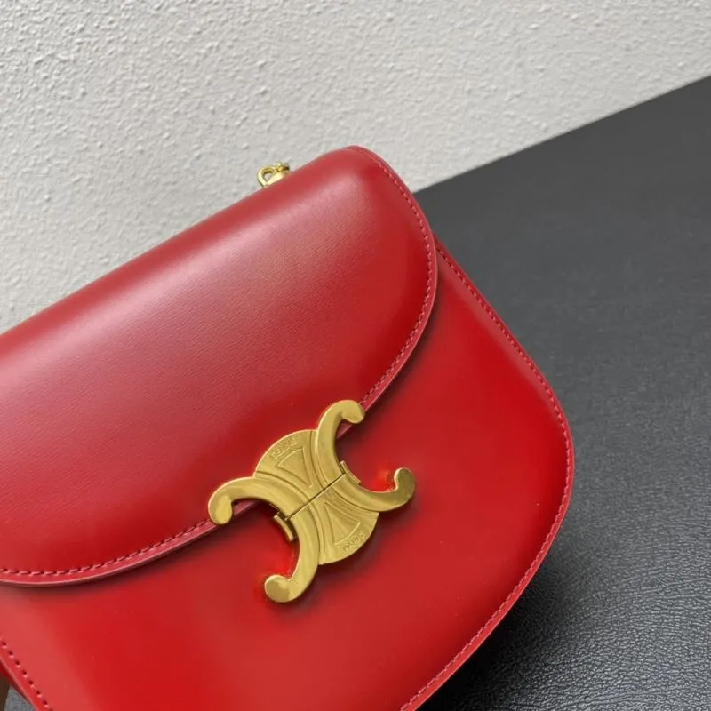 Celine Red Satchel Bag 7765 19cm - Image 4