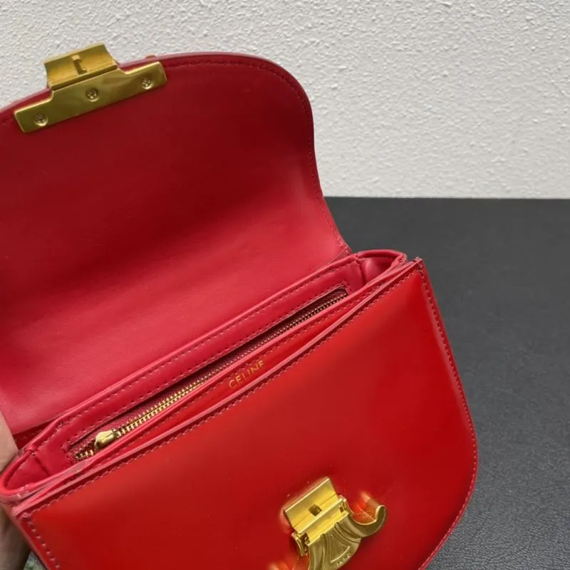 Celine Red Satchel Bag 7765 19cm - Image 8