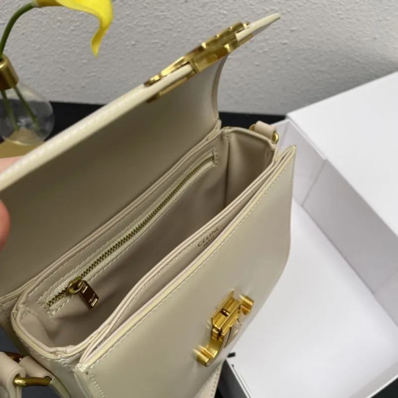 Celine Beige Crossbody Satchel Bag 7762 19cm - Image 8