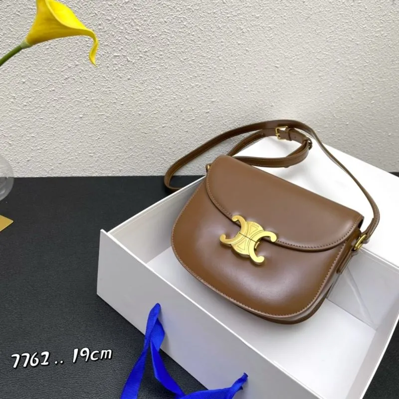 Celine Brown Saddle Crossbody Bag 7762 19cm - Image 3