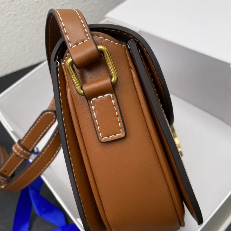 Celine 7762 Brown Monogram Saddle Crossbody Bag 19cm - Image 5