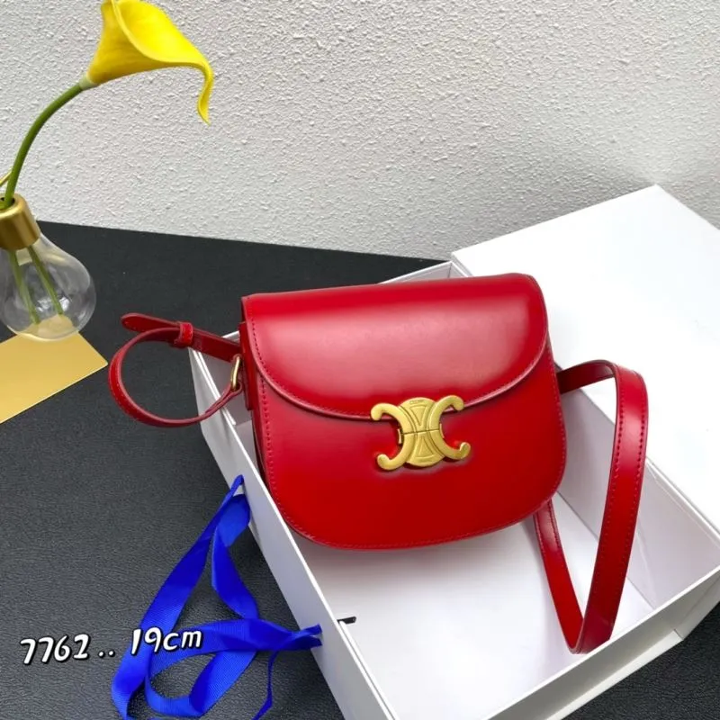 Celine Red Saddle Crossbody Bag 7762 19cm