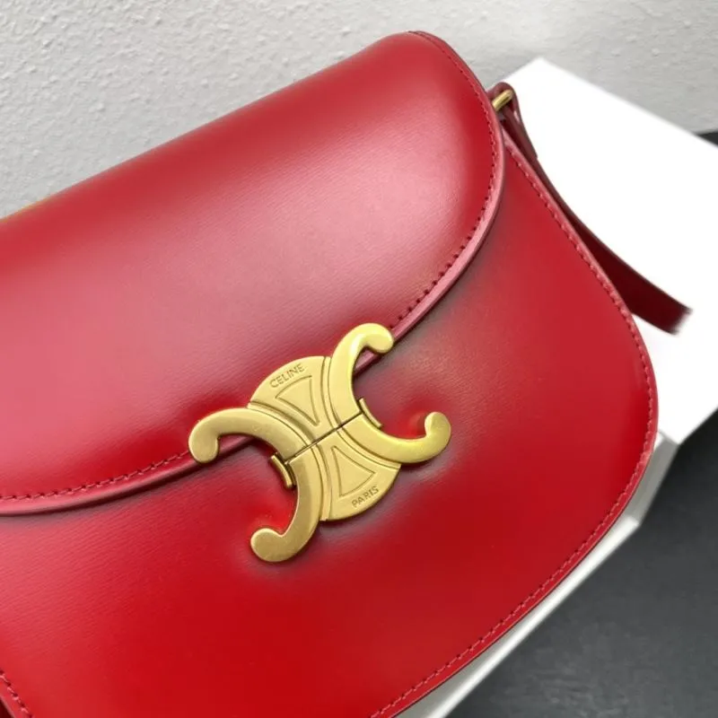 Celine Red Saddle Crossbody Bag 7762 19cm - Image 4