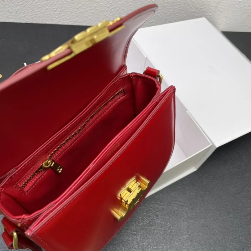 Celine Red Saddle Crossbody Bag 7762 19cm - Image 9