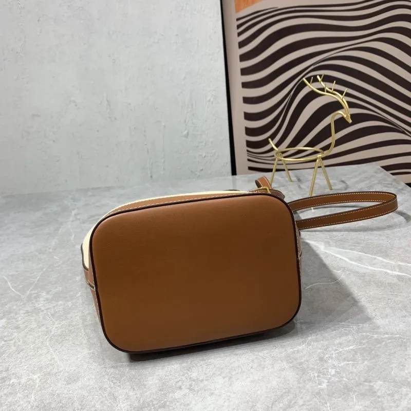 Celine Beige and Brown Canvas Bucket Crossbody Bag - Image 7