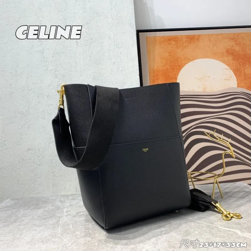 Alternative view of Celine Black Leather Bucket Bag 248