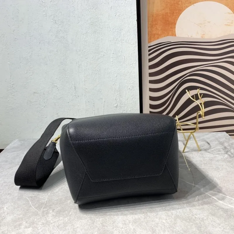 Celine Black Leather Bucket Bag 248 - Image 7