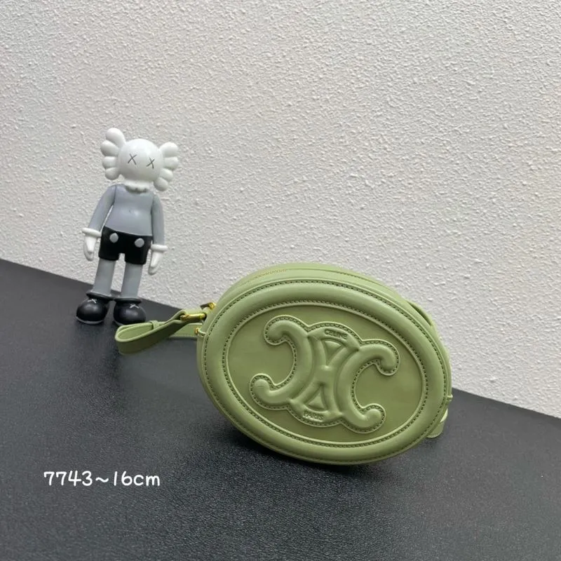 Alternative view of Celine Light Green Oval Crossbody Bag 7743