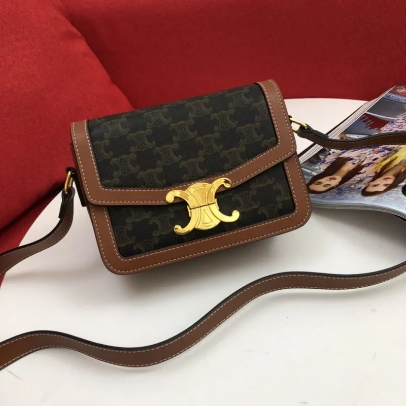 Celine Monogram Satchel Bag 254 Black Brown