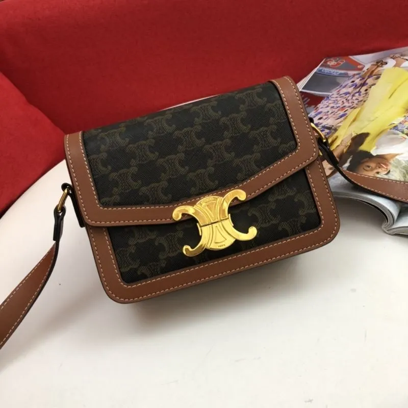 Alternative view of Celine Monogram Satchel Bag 254 Black Brown