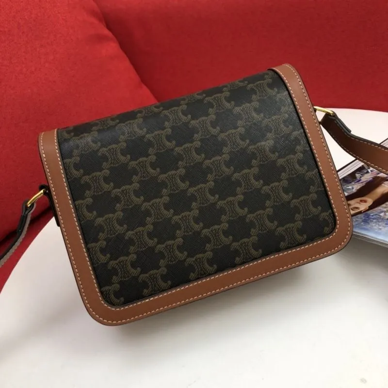 Celine Dark Brown Monogram Satchel Crossbody Bag - Image 3