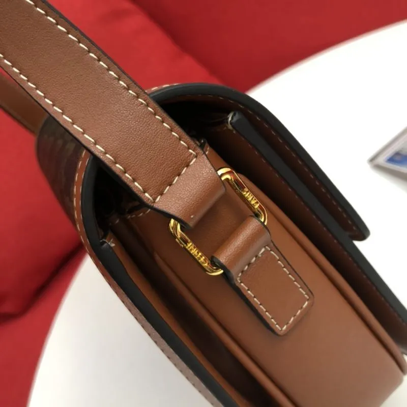 Celine Dark Brown Monogram Satchel Crossbody Bag - Image 5