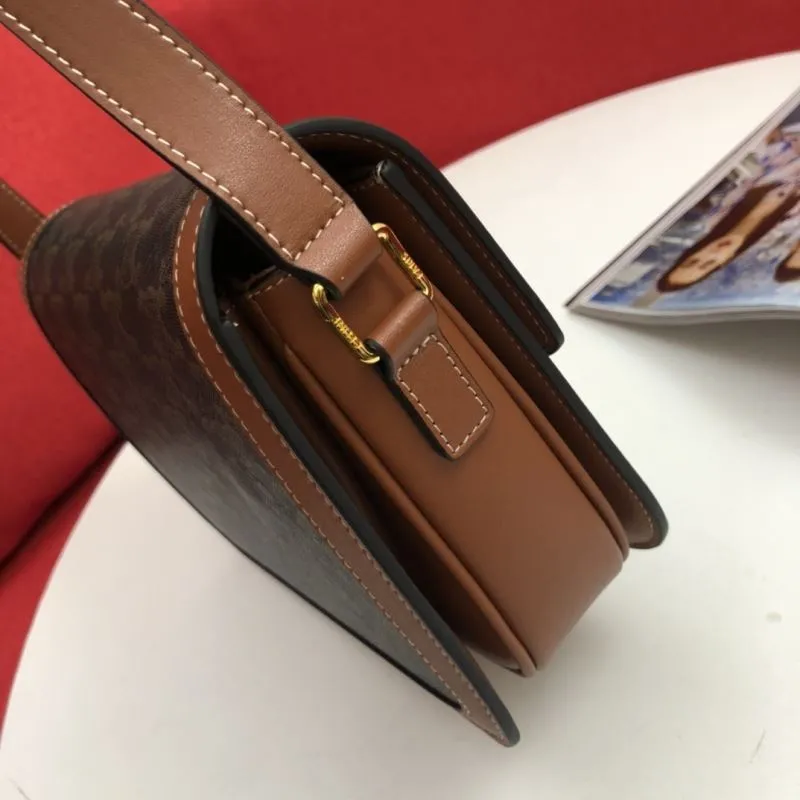 Celine Dark Brown Monogram Satchel Crossbody Bag - Image 6